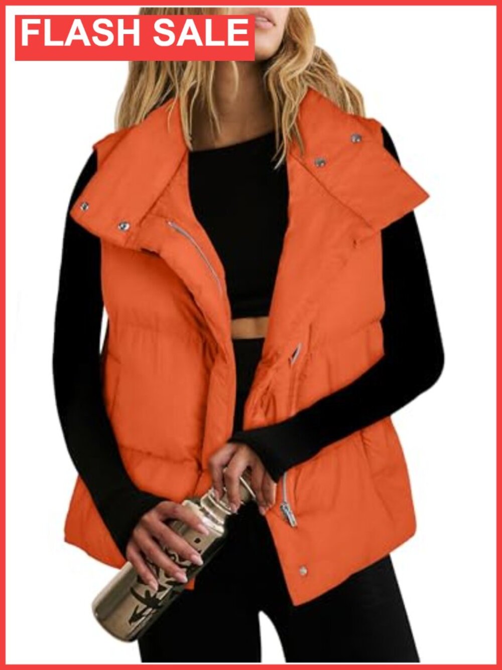 Quilted Puffer Vest Zip Up Padded Gilet Sleeveless Winter Outerwear